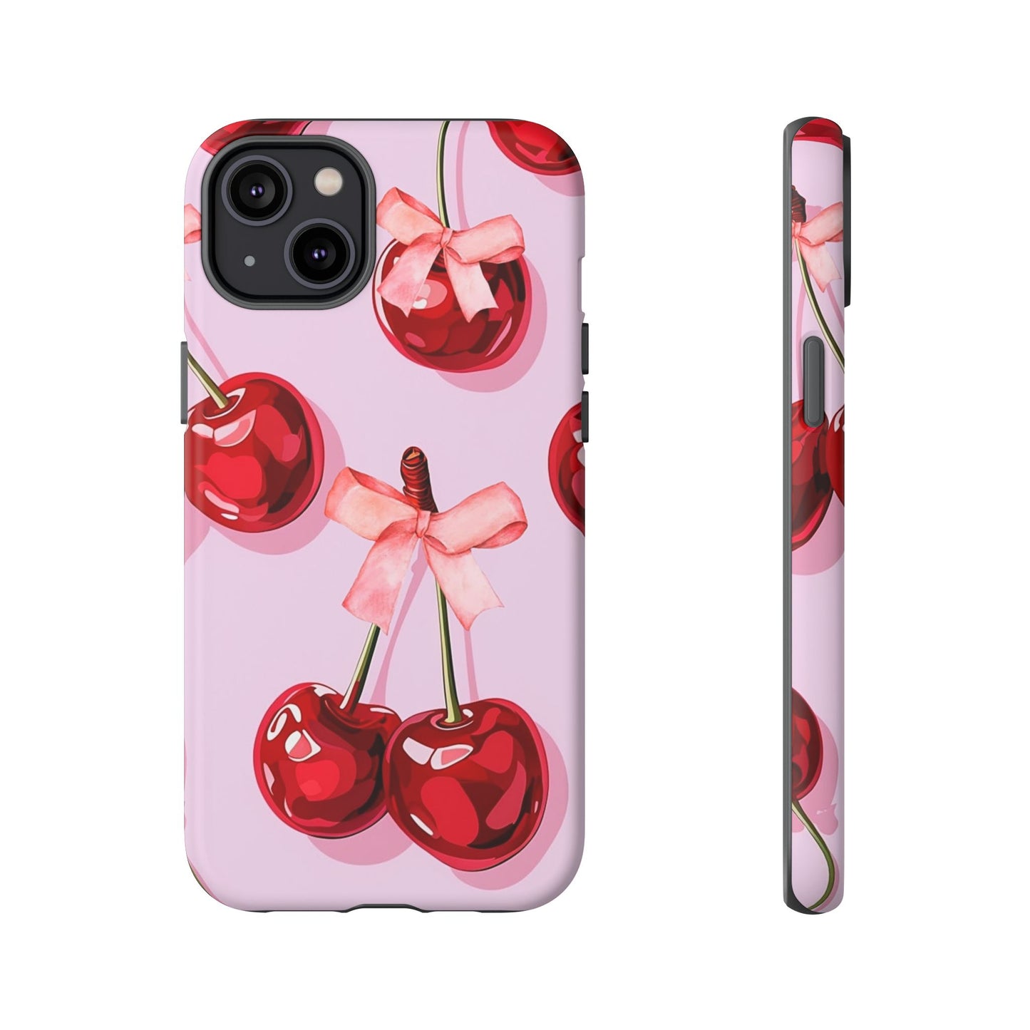 Cherry Ribbon Phone Cases for iPhone, Samsung Galaxy, and Google Pixel