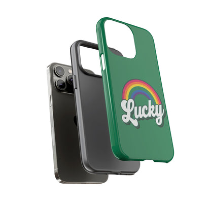 Lucky Rainbow Tough Phone Cases, iPhone, Samsung Galaxy, Google Pixel, Choose any phone model