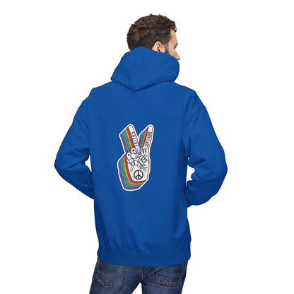 Peace and Love - Cozy Fleece Hoodie - Back design