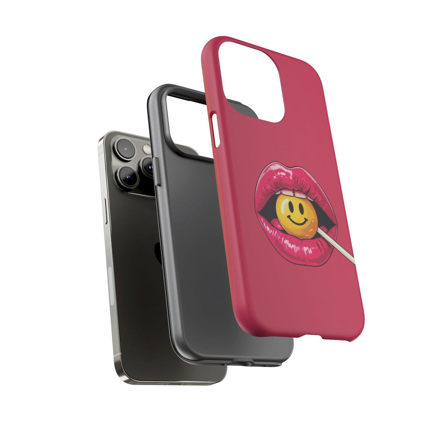 Lips & A Smiley Face Lollipop Phone Case