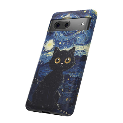 Cat under the stars, cute phone cases, Extra durable, Tough Cases, Pick your size