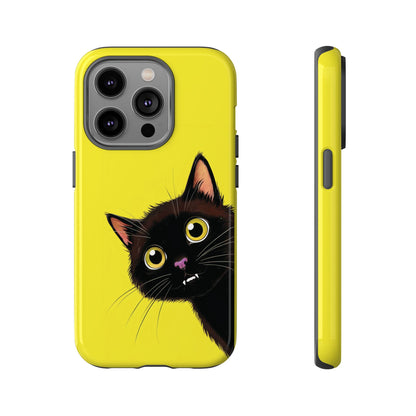 'Cute Cat' Yellow Phone Case