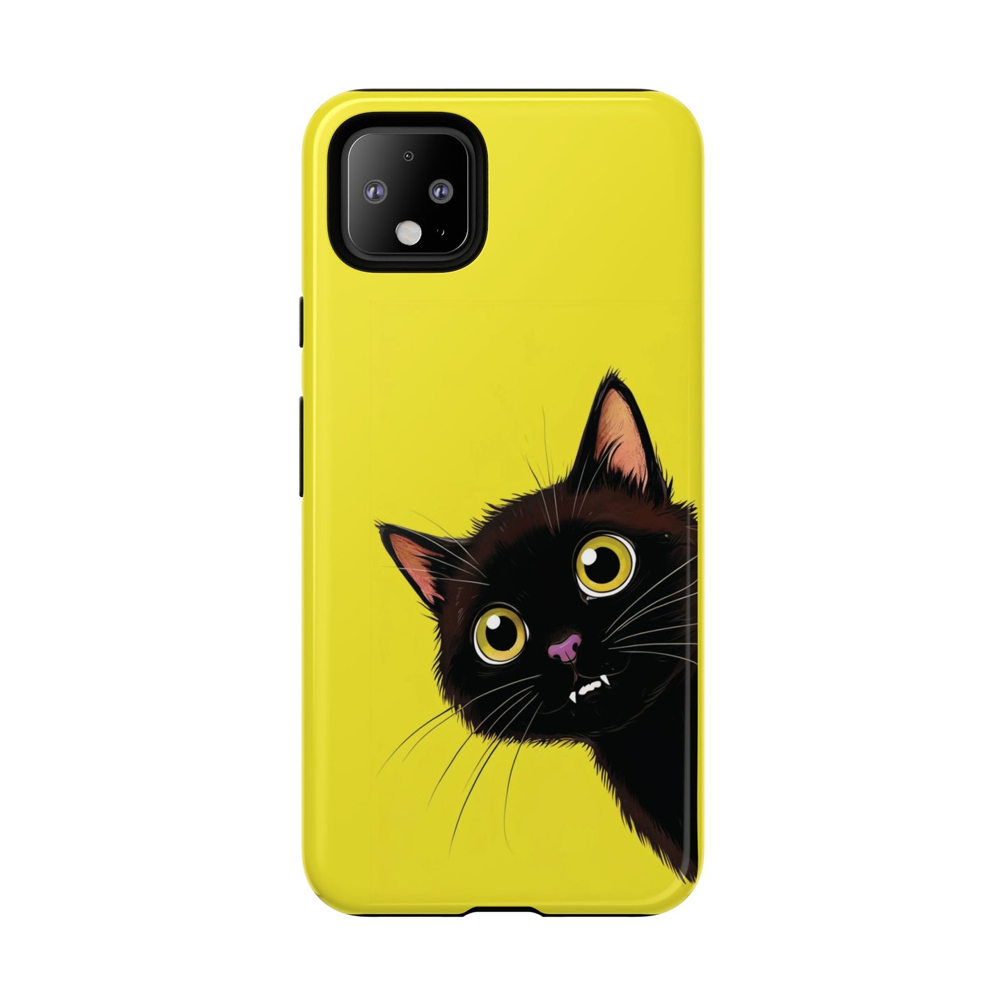 'Cute Cat' Yellow Phone Case