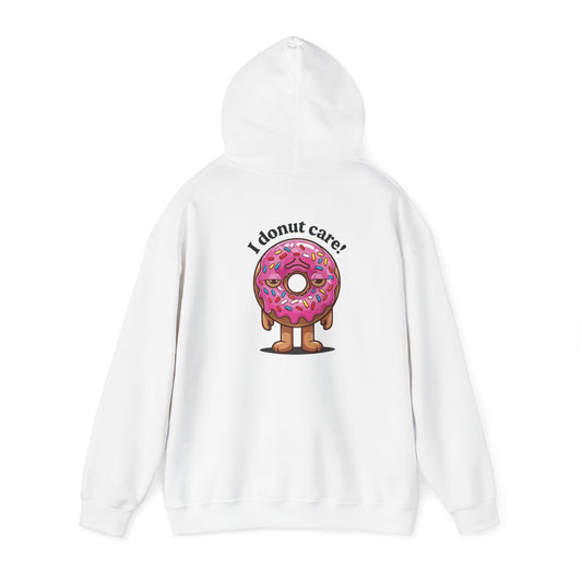 Funny Donut Graphic Unisex Hoodie - I Don't Care!