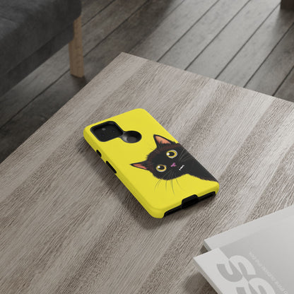 'Cute Cat' Yellow Phone Case