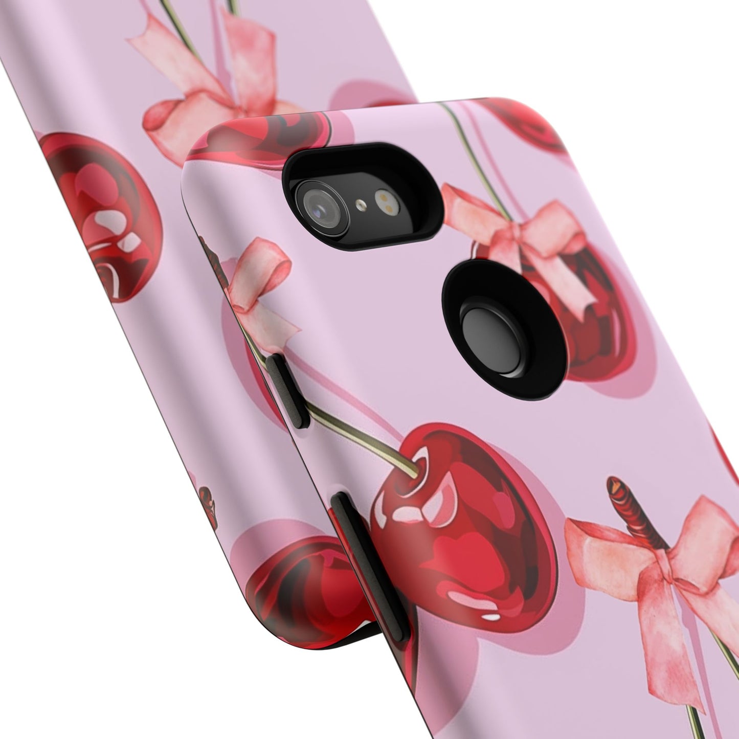 Cherry Ribbon Phone Cases for iPhone, Samsung Galaxy, and Google Pixel