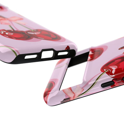 Cherry Ribbon Phone Cases for iPhone, Samsung Galaxy, and Google Pixel