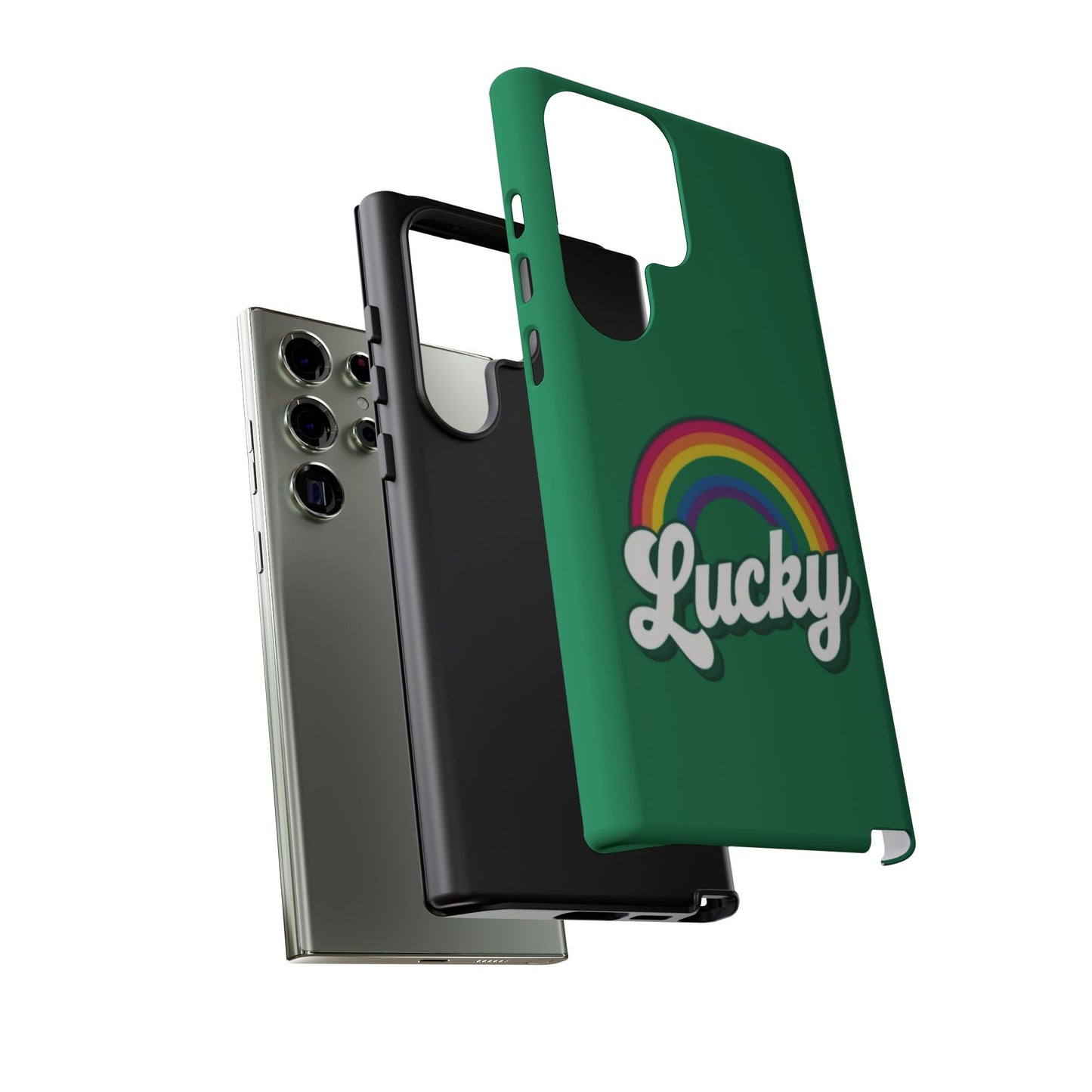 Lucky Rainbow Tough Phone Cases, iPhone, Samsung Galaxy, Google Pixel, Choose any phone model