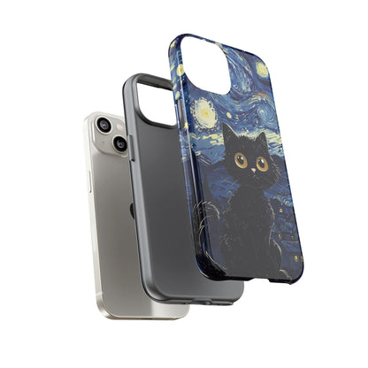 Cat under the stars, cute phone cases, Extra durable, Tough Cases, Pick your size