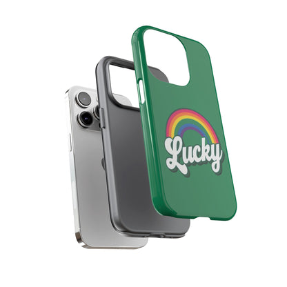 Lucky Rainbow Tough Phone Cases, iPhone, Samsung Galaxy, Google Pixel, Choose any phone model