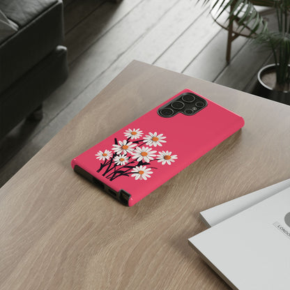 Daisy Flower Phone Case - Vibrant Pink Daisy Design