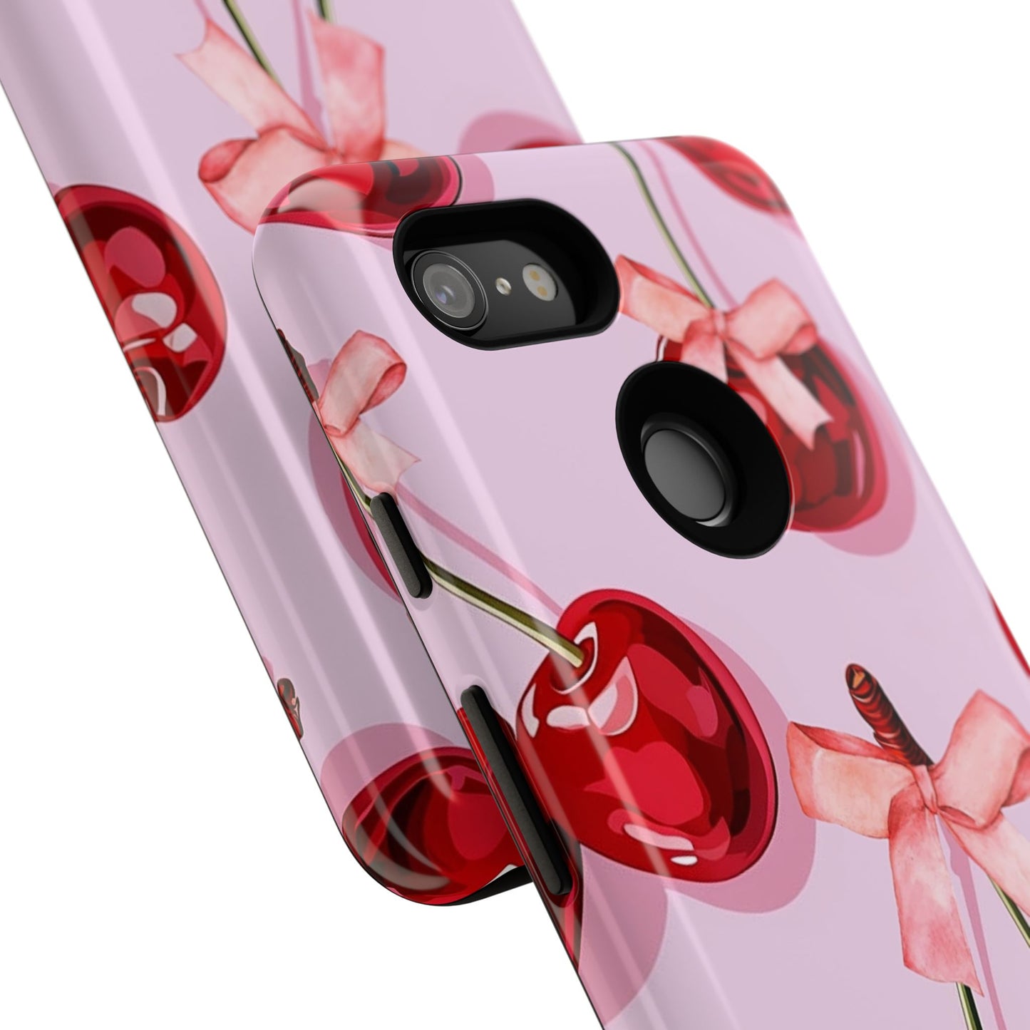 Cherry Ribbon Phone Cases for iPhone, Samsung Galaxy, and Google Pixel