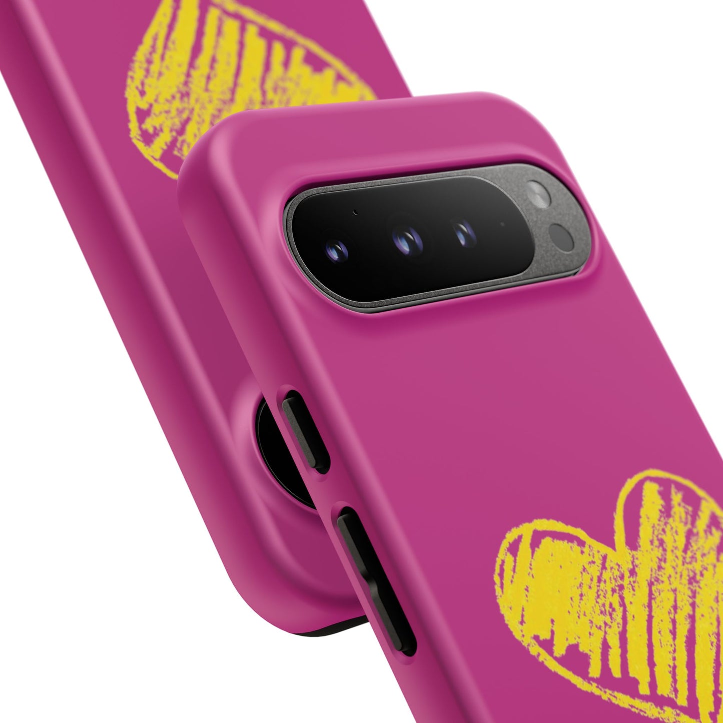 Yellow Heart, Pink Phone Case