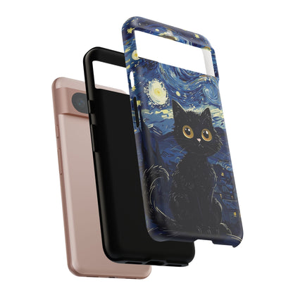 Cat under the stars, cute phone cases, Extra durable, Tough Cases, Pick your size