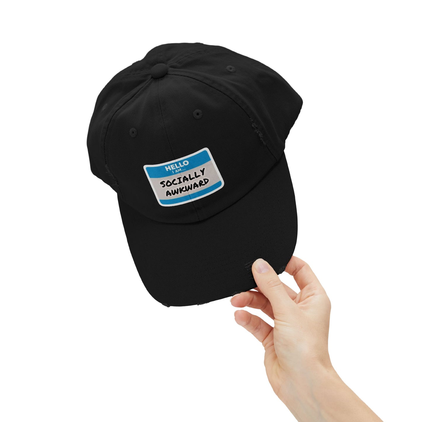 "Hello, I Am Socially Awkward" | Unisex Distressed Cap