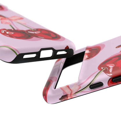 Cherry Ribbon Phone Cases for iPhone, Samsung Galaxy, and Google Pixel