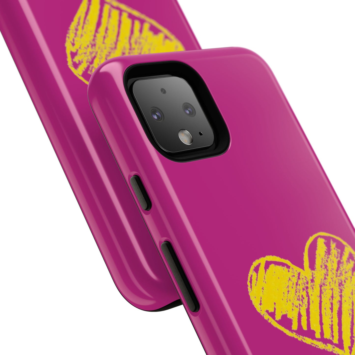 Yellow Heart, Pink Phone Case