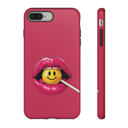 Lips & A Smiley Face Lollipop Phone Case