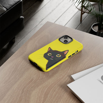 'Cute Cat' Yellow Phone Case