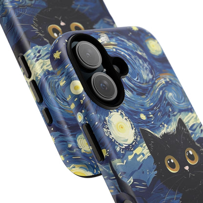 Cat under the stars, cute phone cases, Extra durable, Tough Cases, Pick your size