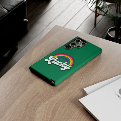 Lucky Rainbow Tough Phone Cases, iPhone, Samsung Galaxy, Google Pixel, Choose any phone model