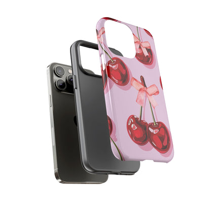 Cherry Ribbon Phone Cases for iPhone, Samsung Galaxy, and Google Pixel