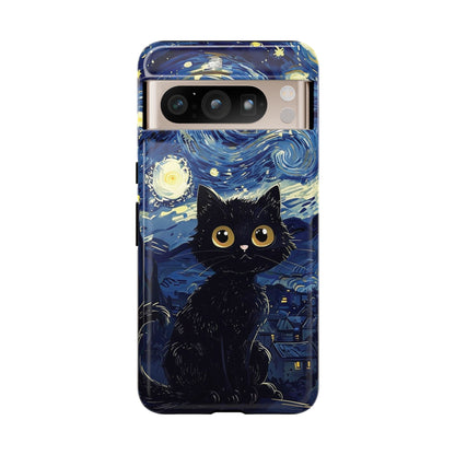 Cat under the stars, cute phone cases, Extra durable, Tough Cases, Pick your size