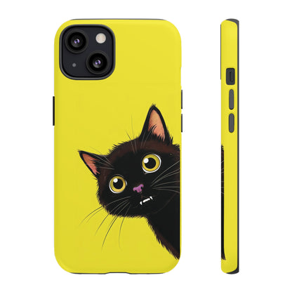 'Cute Cat' Yellow Phone Case