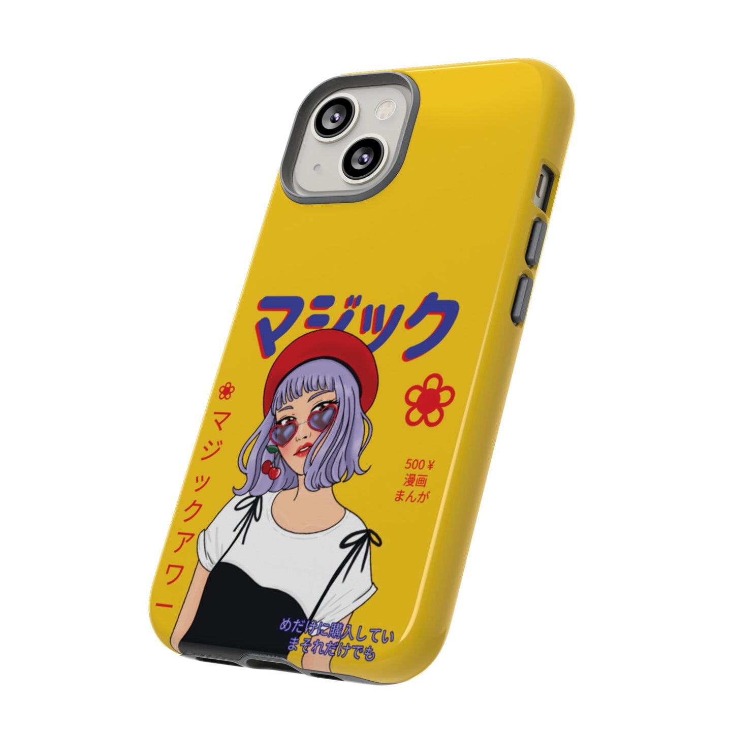 "Anime Cool Girl" Yellow Phone Cases – Bold, Stylish & Made for Any Phone! 💛✨ Pick Your Perfect Fit! -  iPhone, Samsung Galaxy, and Google Pixel