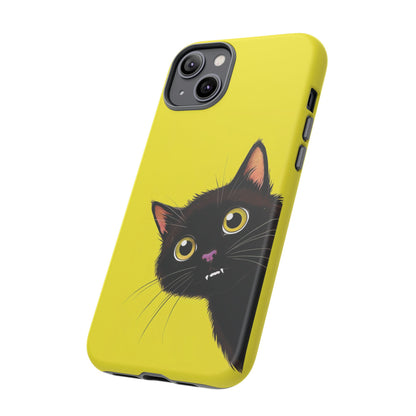 'Cute Cat' Yellow Phone Case