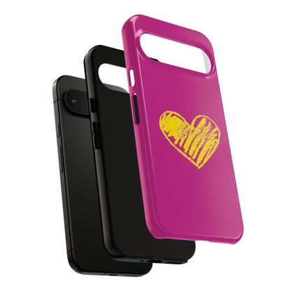 Yellow Heart, Pink Phone Case