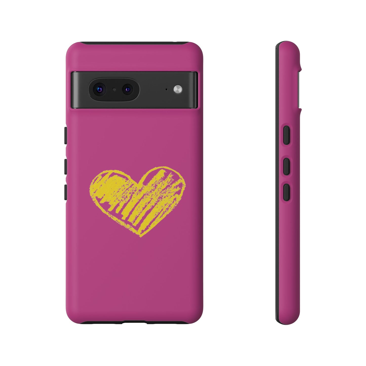 Yellow Heart, Pink Phone Case