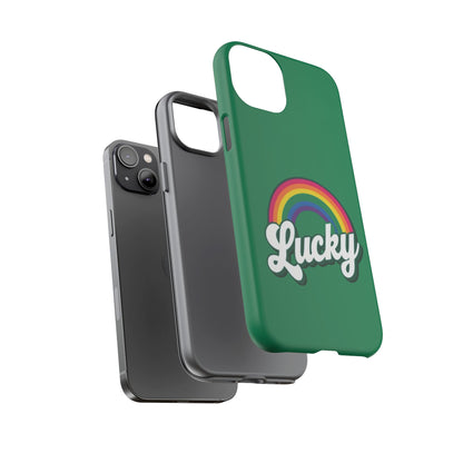 Lucky Rainbow Tough Phone Cases, iPhone, Samsung Galaxy, Google Pixel, Choose any phone model