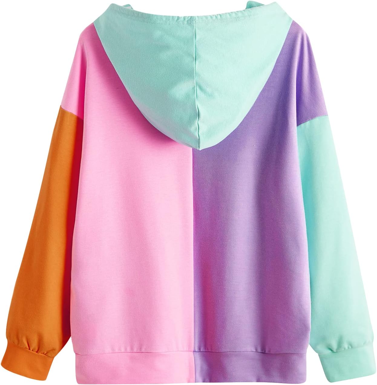 Womens Long Sleeve Multi Color Pullover Hoodie 