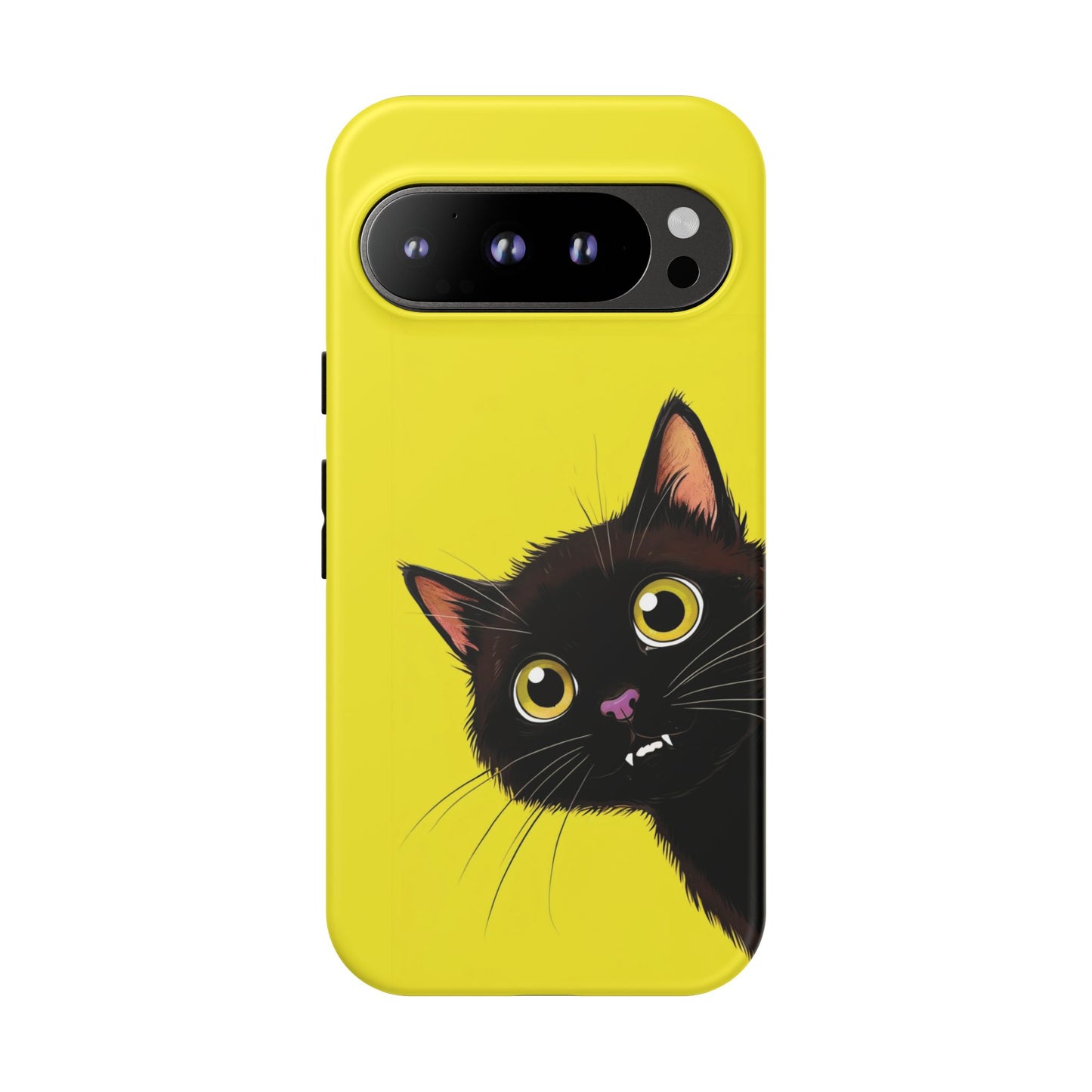 'Cute Cat' Yellow Phone Case