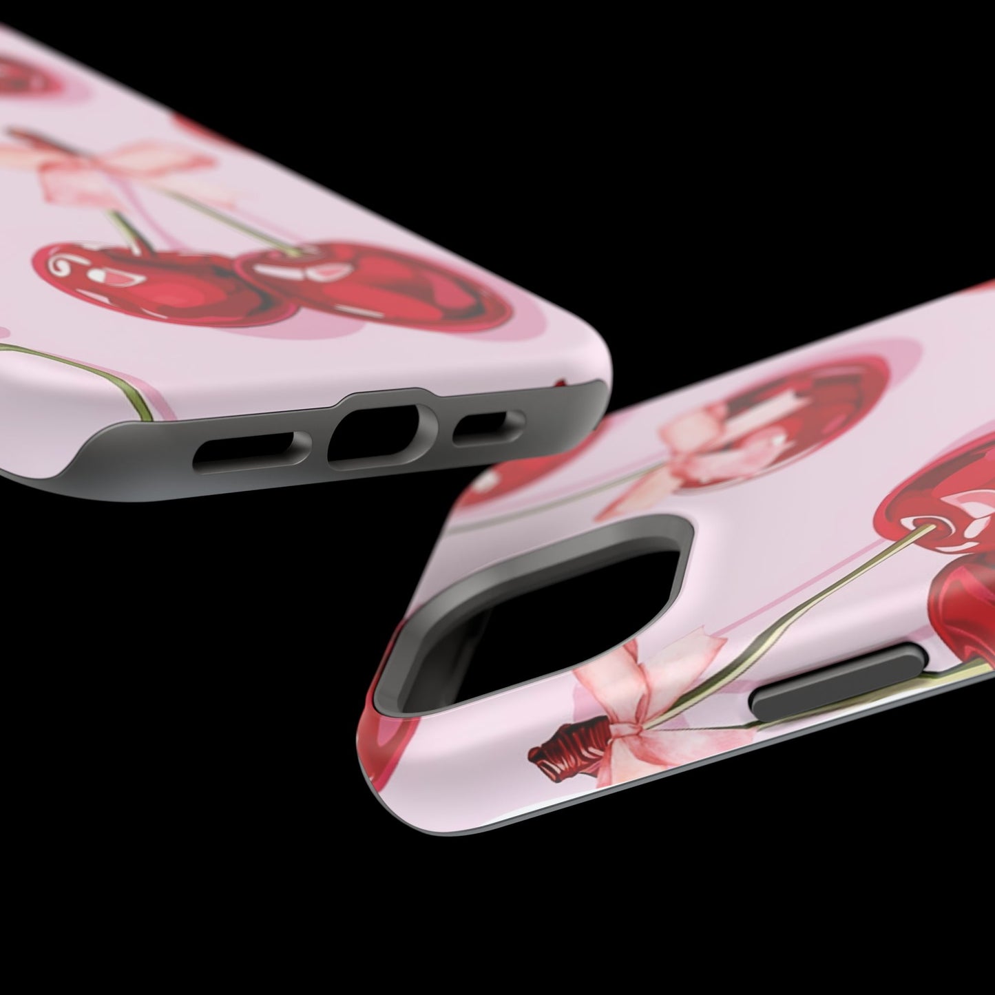 Cherry Ribbon Magnetic iPhone Caes - Durable, flexible, impact-resistant