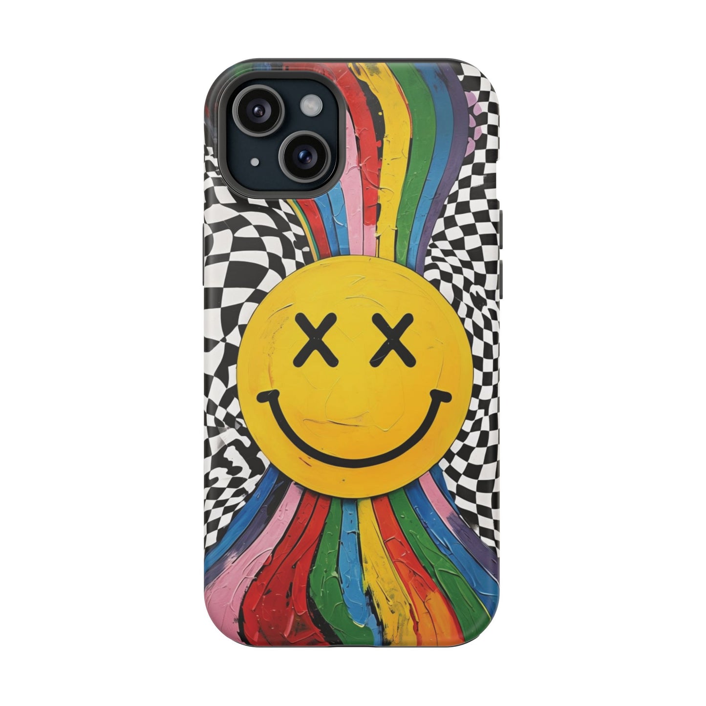 Colorful Smiley Face Magnetic Tough Case - Fun & Durable Phone Protection for iPhones