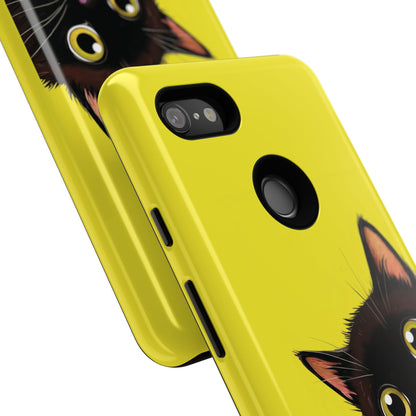 'Cute Cat' Yellow Phone Case