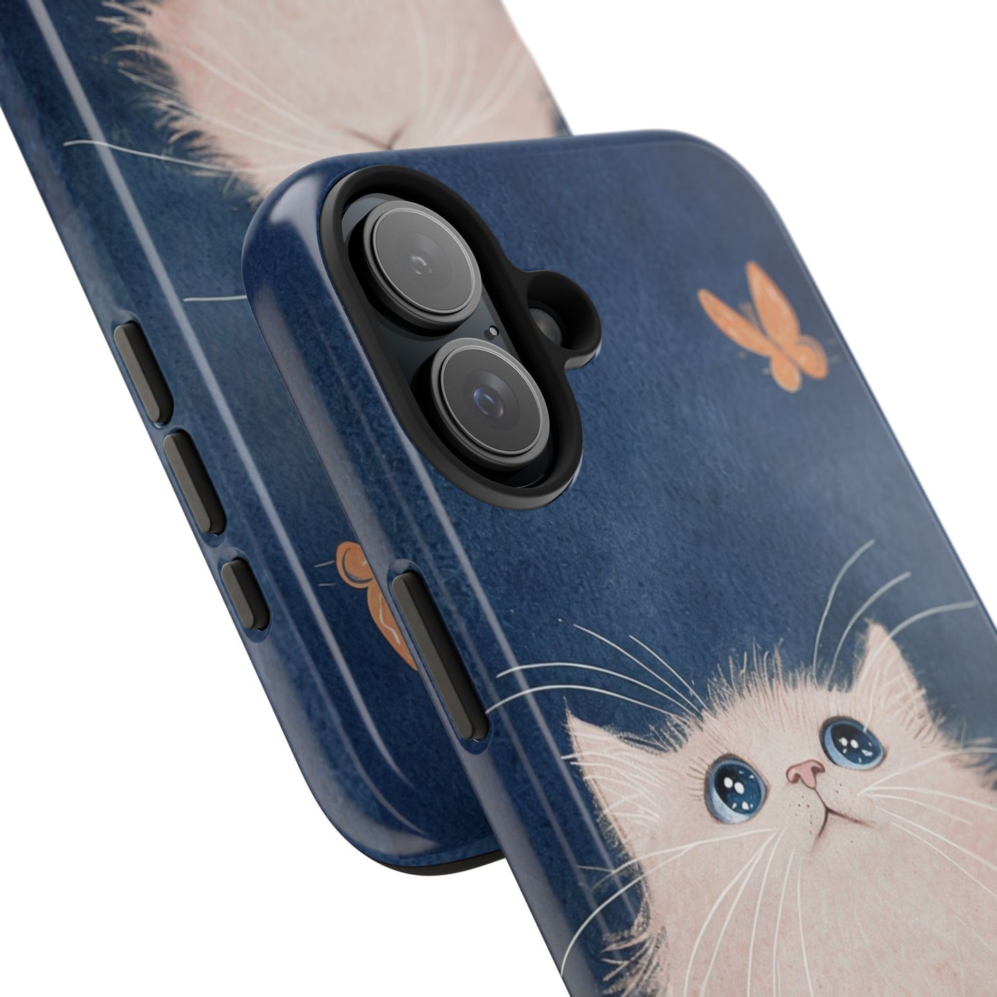 Cute Cat & Butterfly iPhone Case