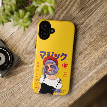 "Anime Cool Girl" Yellow Phone Cases – Bold, Stylish & Made for Any Phone! 💛✨ Pick Your Perfect Fit! -  iPhone, Samsung Galaxy, and Google Pixel