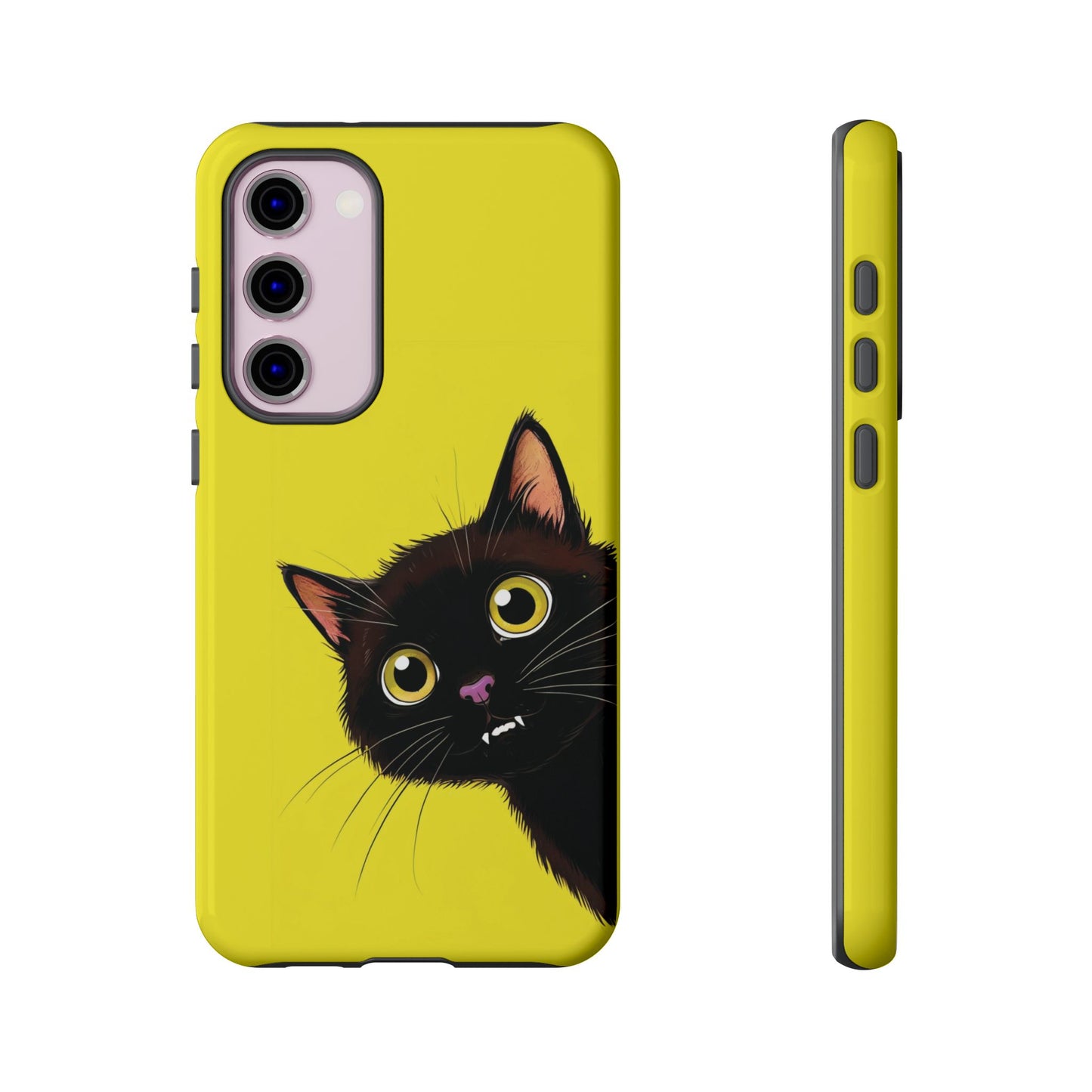 'Cute Cat' Yellow Phone Case