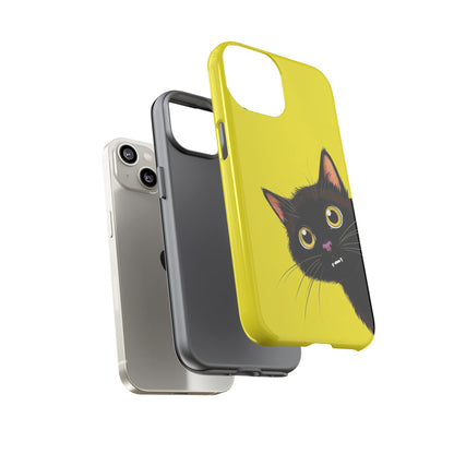 'Cute Cat' Yellow Phone Case