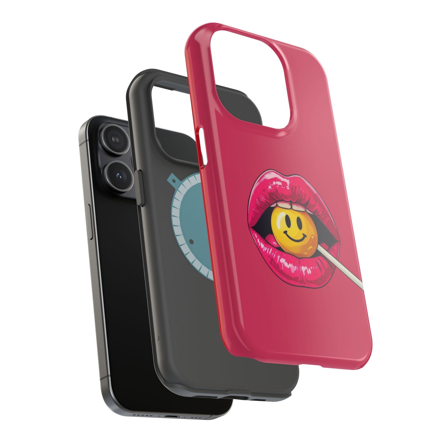 Lips & A Smiley Face Lollipop Magnetic Phone Case