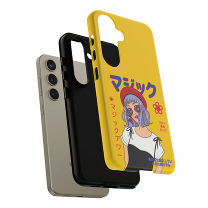 "Anime Cool Girl" Yellow Phone Cases – Bold, Stylish & Made for Any Phone! 💛✨ Pick Your Perfect Fit! -  iPhone, Samsung Galaxy, and Google Pixel