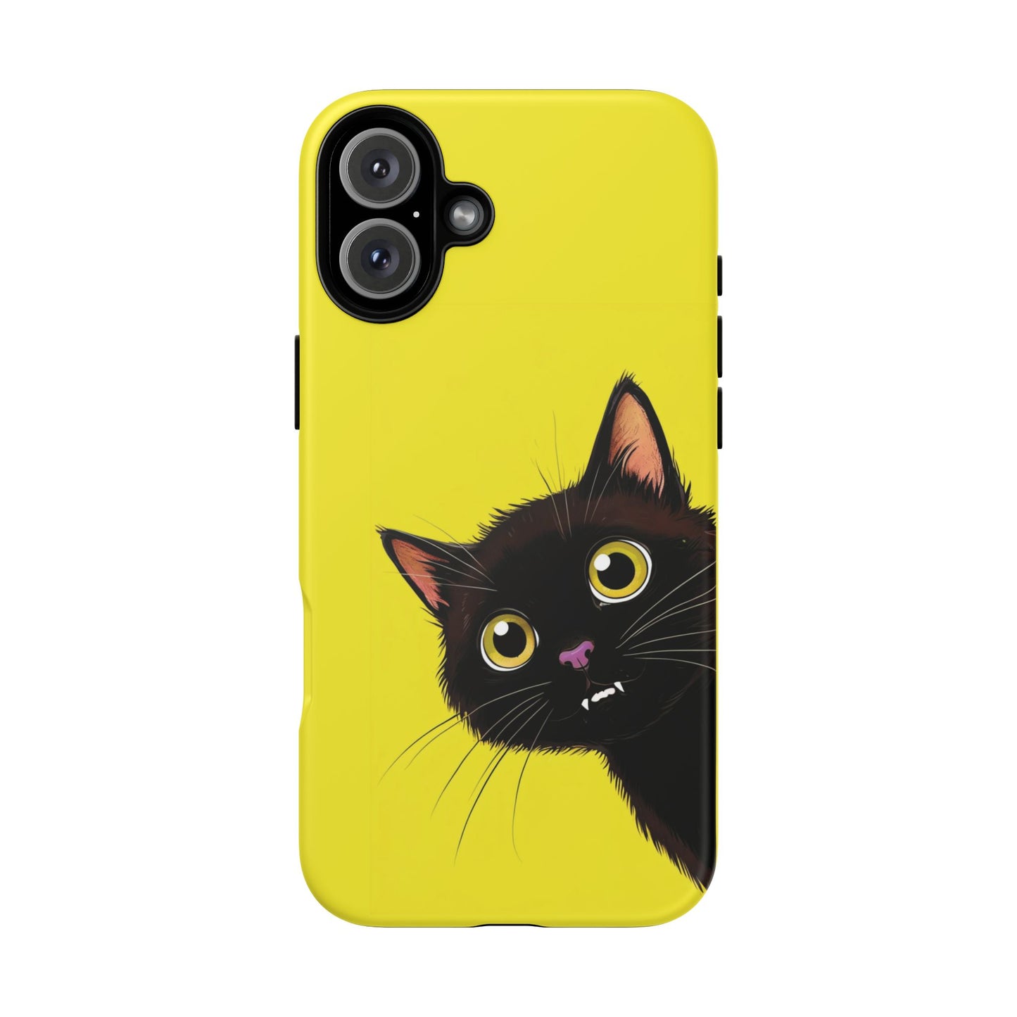 'Cute Cat' Yellow Phone Case