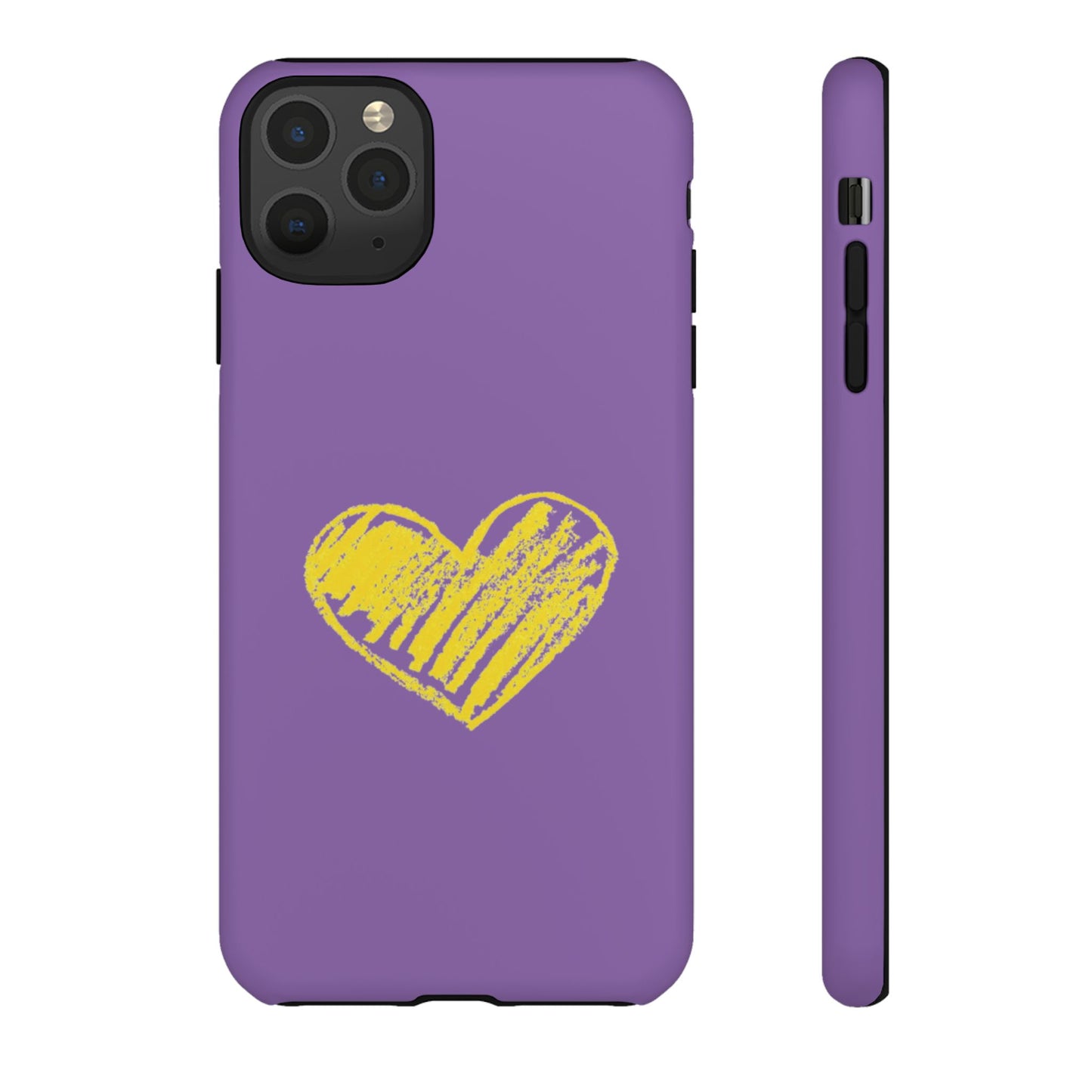 Yellow Heart, Purple Phone Case