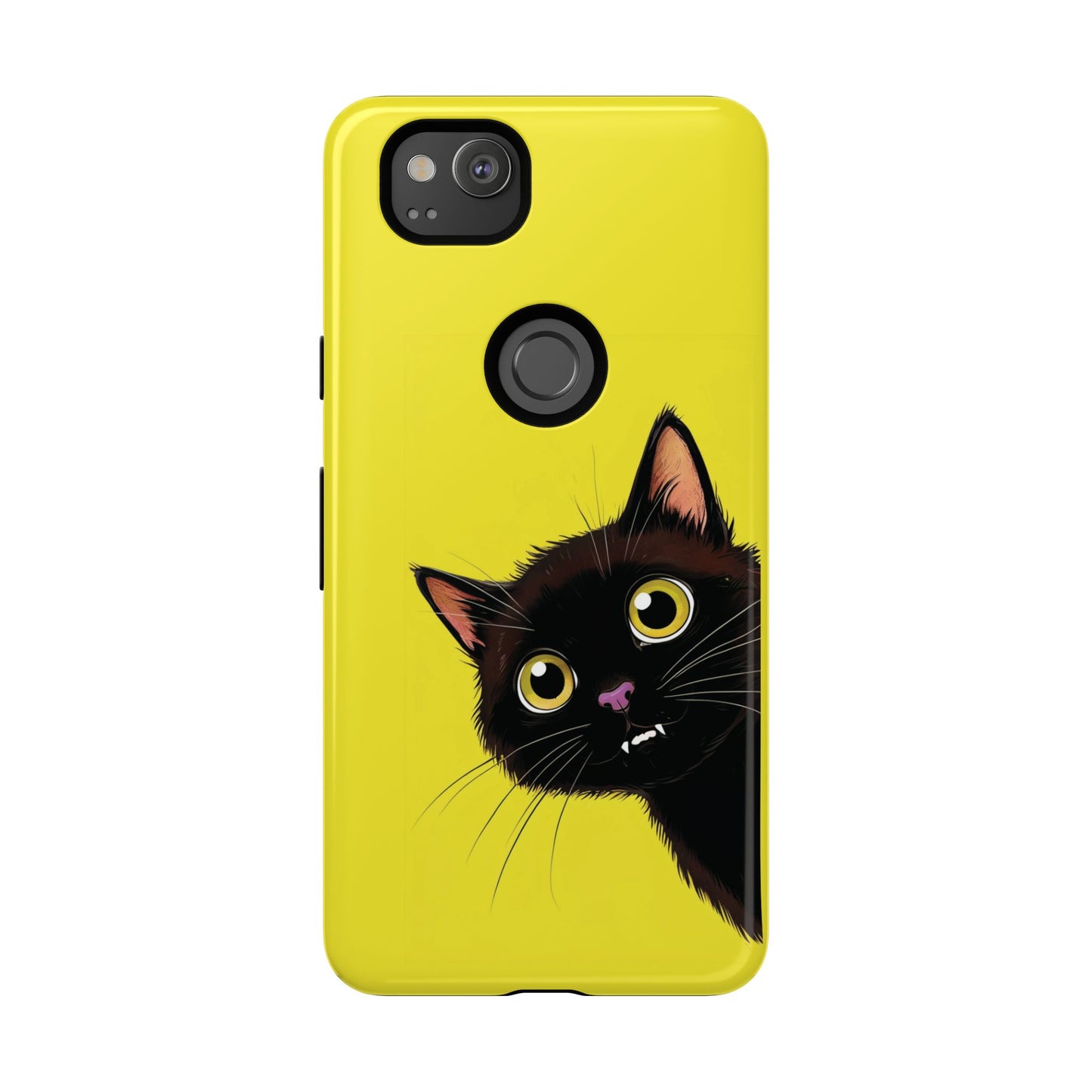 'Cute Cat' Yellow Phone Case