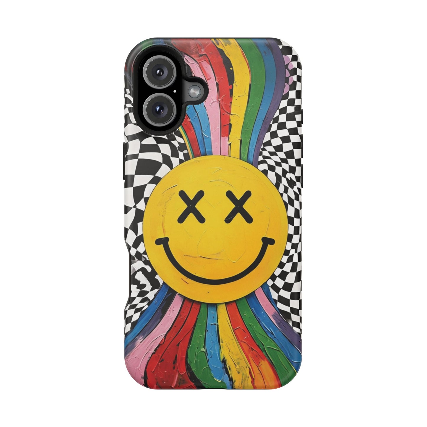 Colorful Smiley Face Magnetic Tough Case - Fun & Durable Phone Protection for iPhones