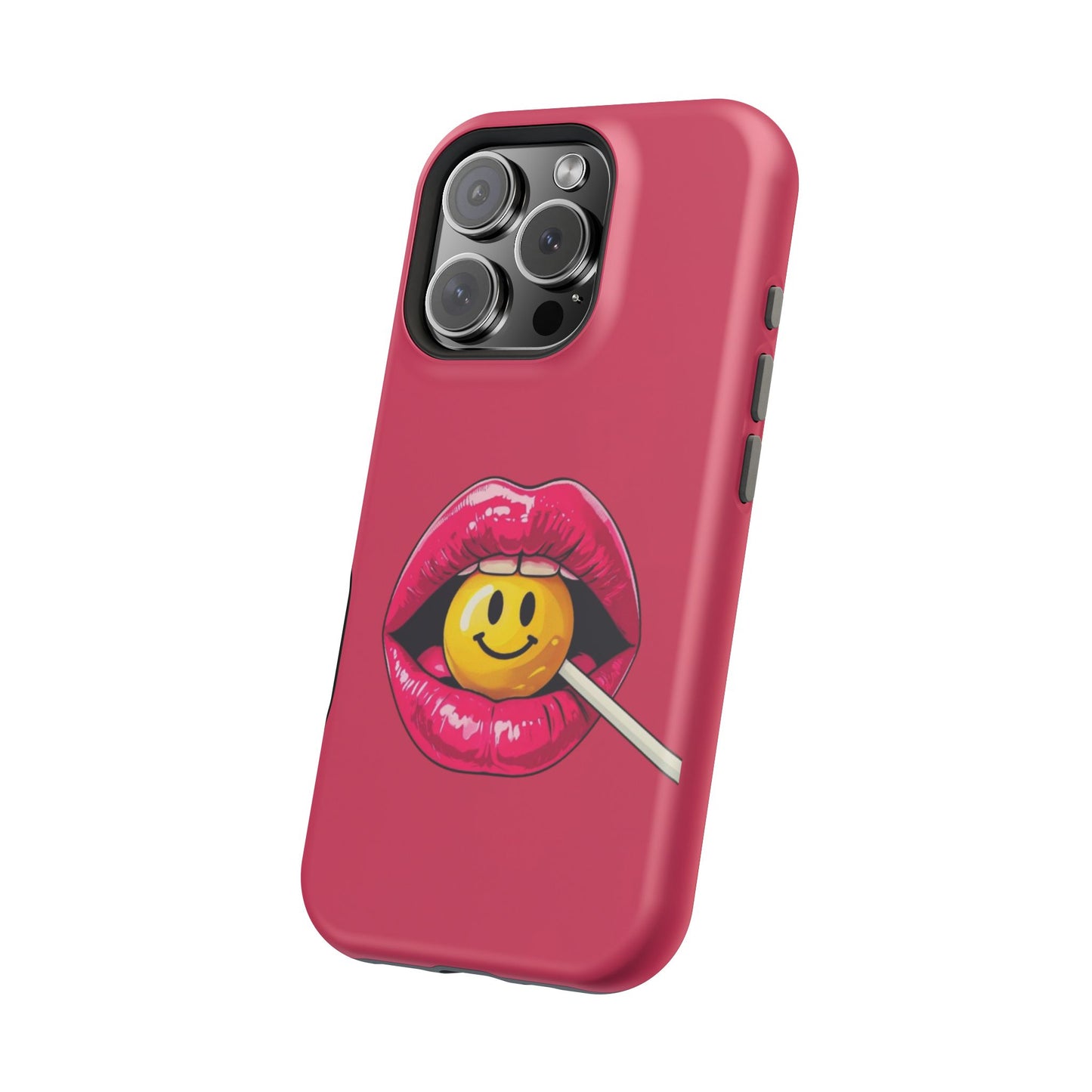 Lips & A Smiley Face Lollipop Magnetic Phone Case