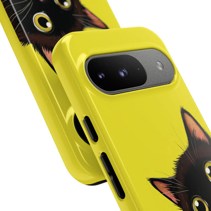 'Cute Cat' Yellow Phone Case